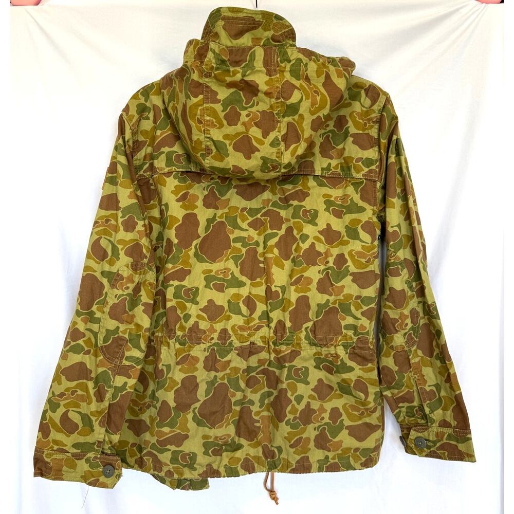 Men's Small Penfield GIbson Waxed Cotton Hooded Green Camo Jacket, Windproof - Picture 4 of 6